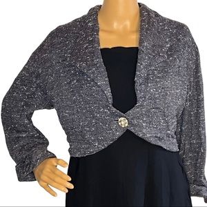 Vintage 40s Gray White Textured Cropped Jacket Bolero